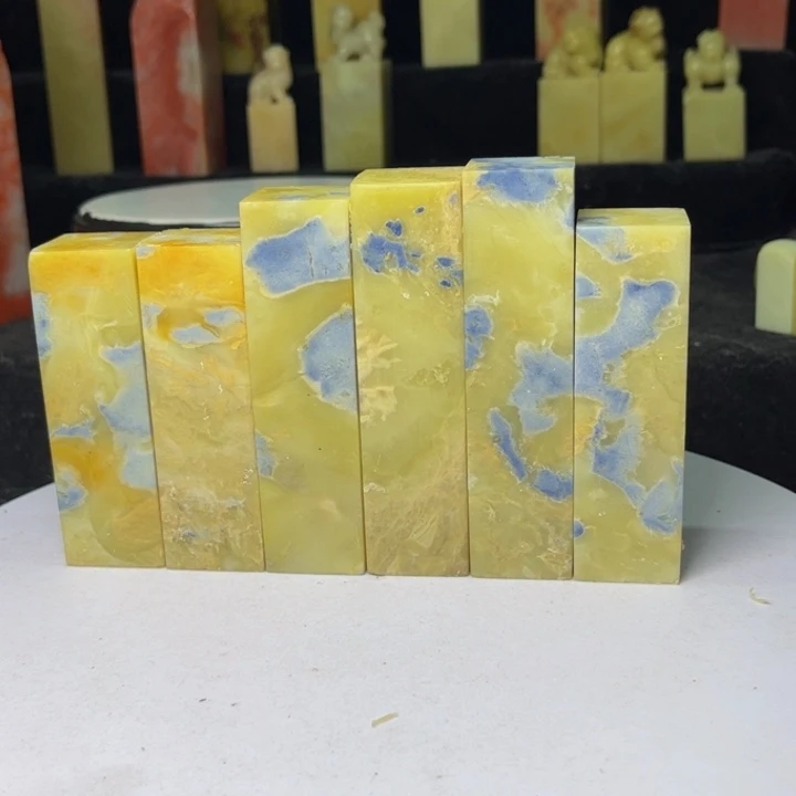 青田石印石蓝花冻2.5/2.5/8.2-10.0