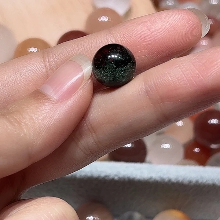 未镶嵌珠宝半成品水晶妖***N绿幽灵打孔不退换