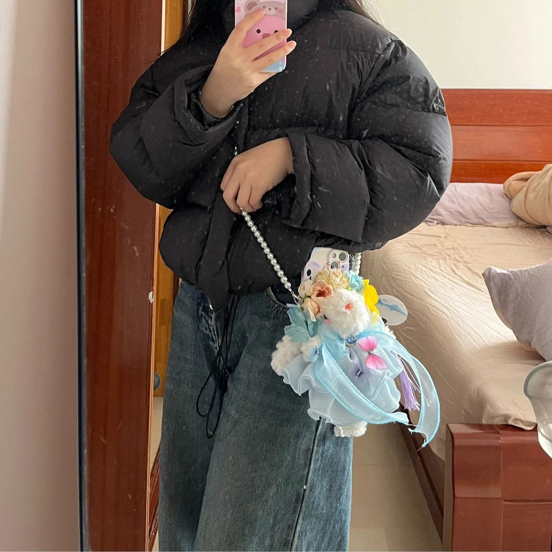 简约百搭珠珠背夹挂绳壳斜挎可背女吊坠挂件