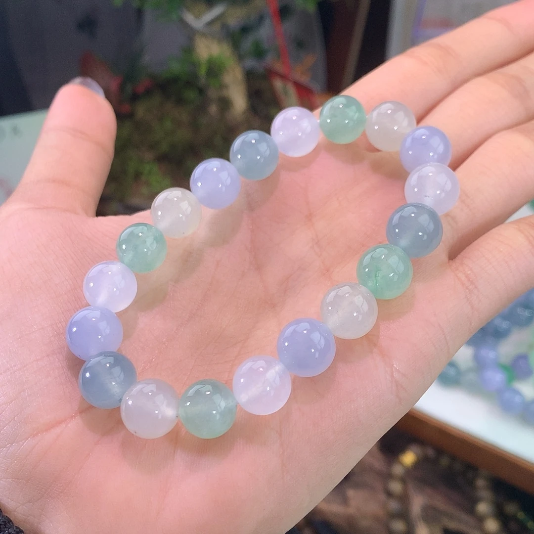 翡翠未镶嵌手链13号 冰多宝手串