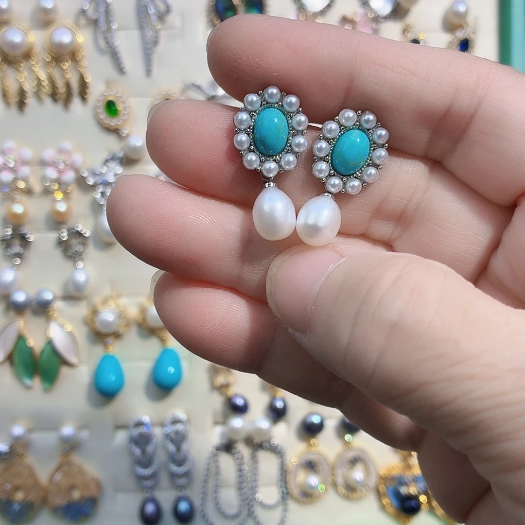 耳饰淡水珍珠合金