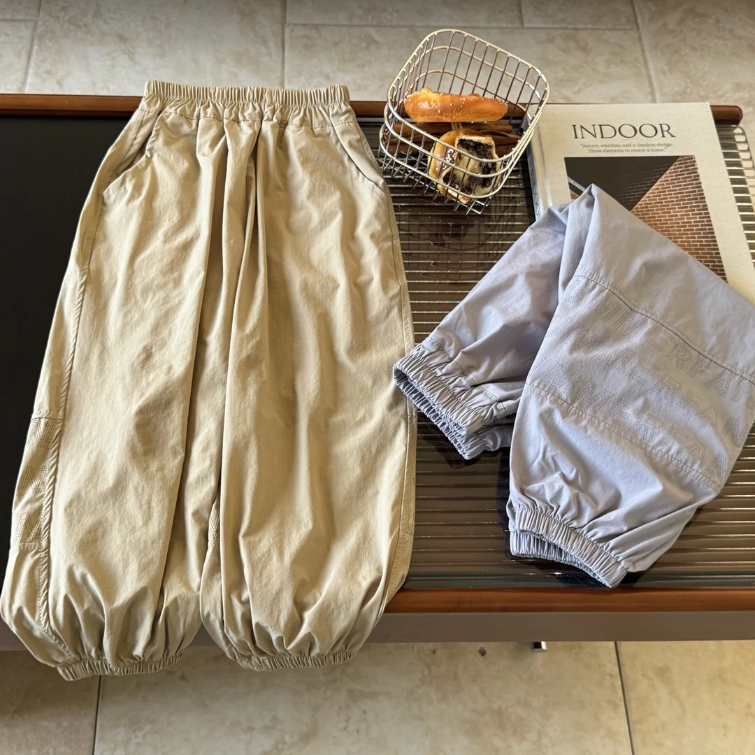 【现货】韩版儿童SUM透气速干束口长裤