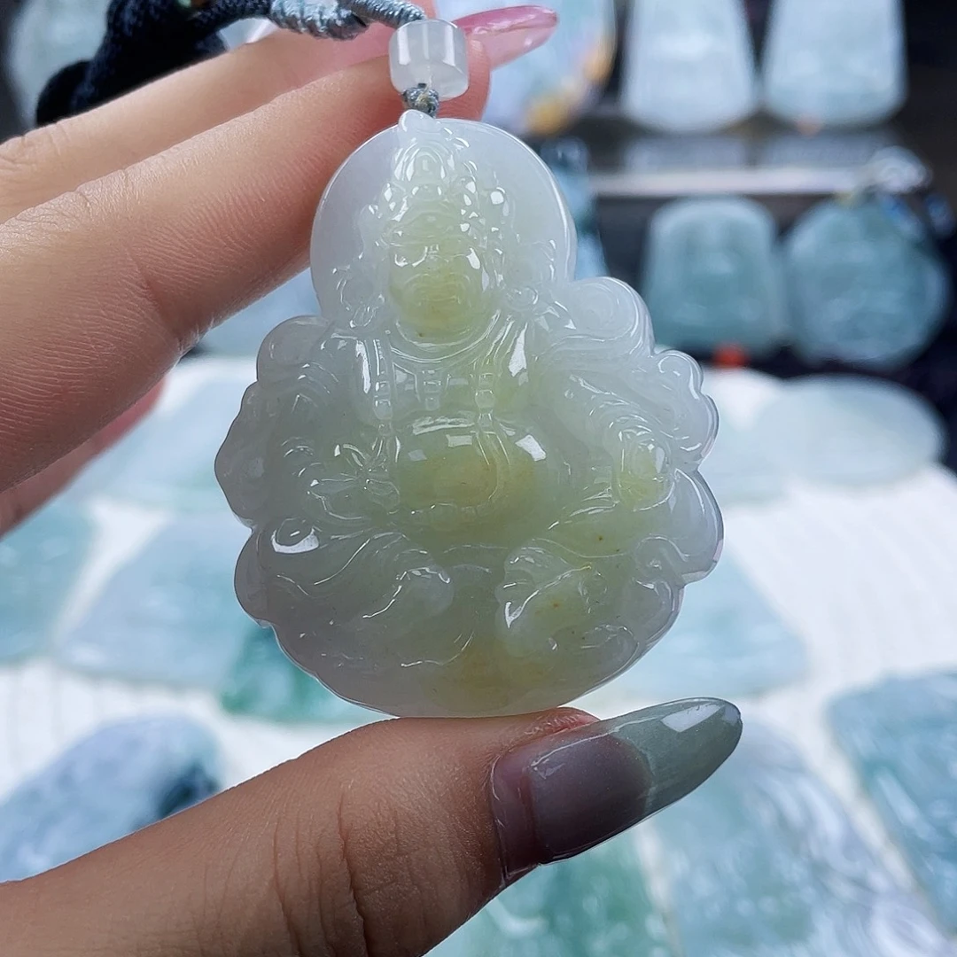 翡翠未镶嵌颈饰天然翡翠黄翡财爷