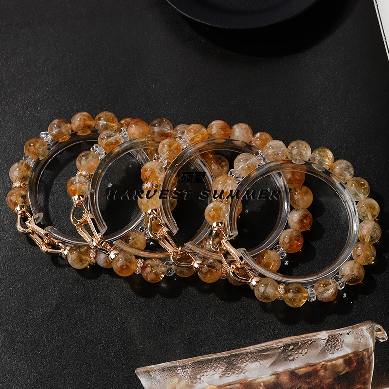 硕夏天然水晶黄塔晶9-10mm时尚轻奢设计款手链多样性发其一WW87