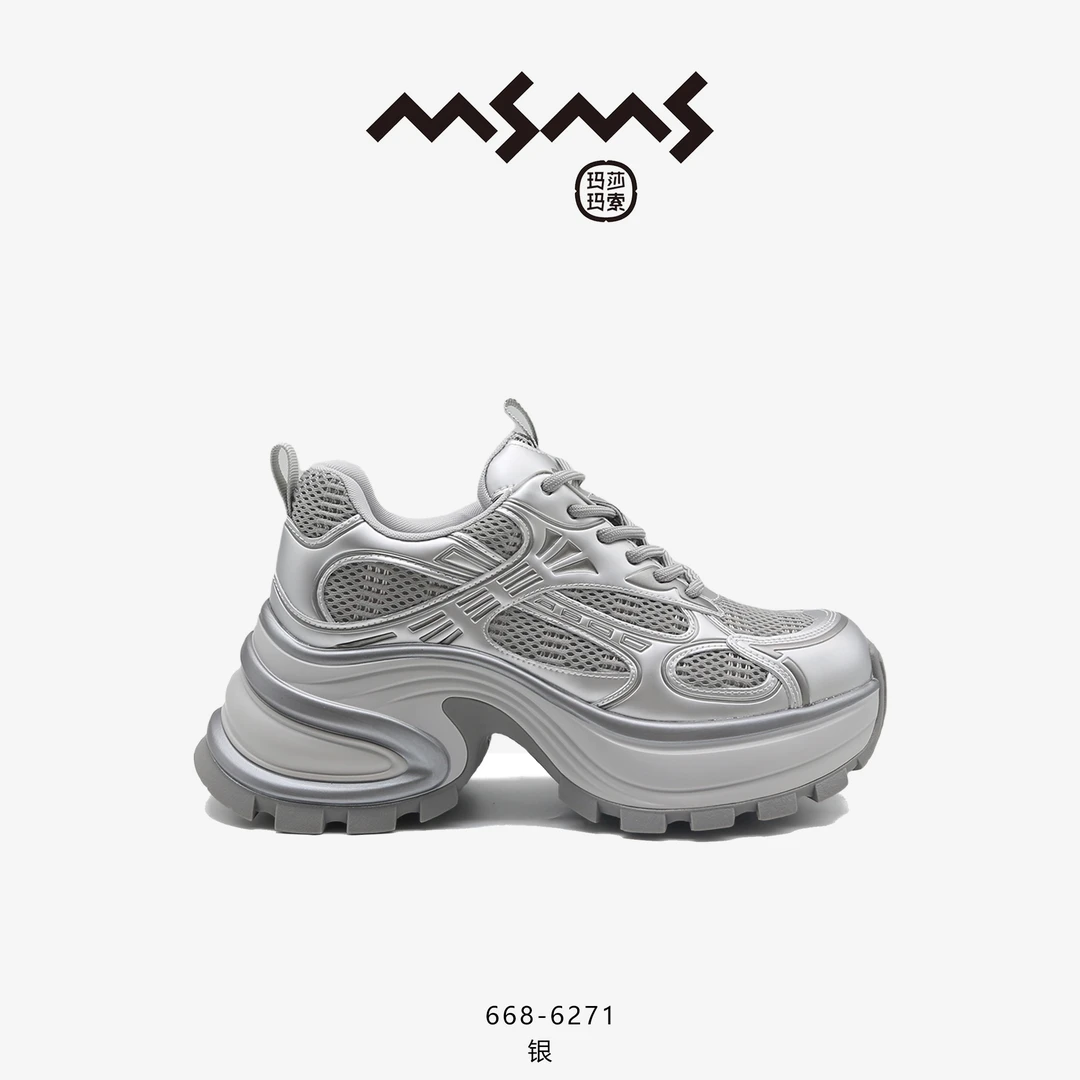 【玛莎玛索】668-6271春季新款厚底复古运动女鞋潮流休闲百搭显高