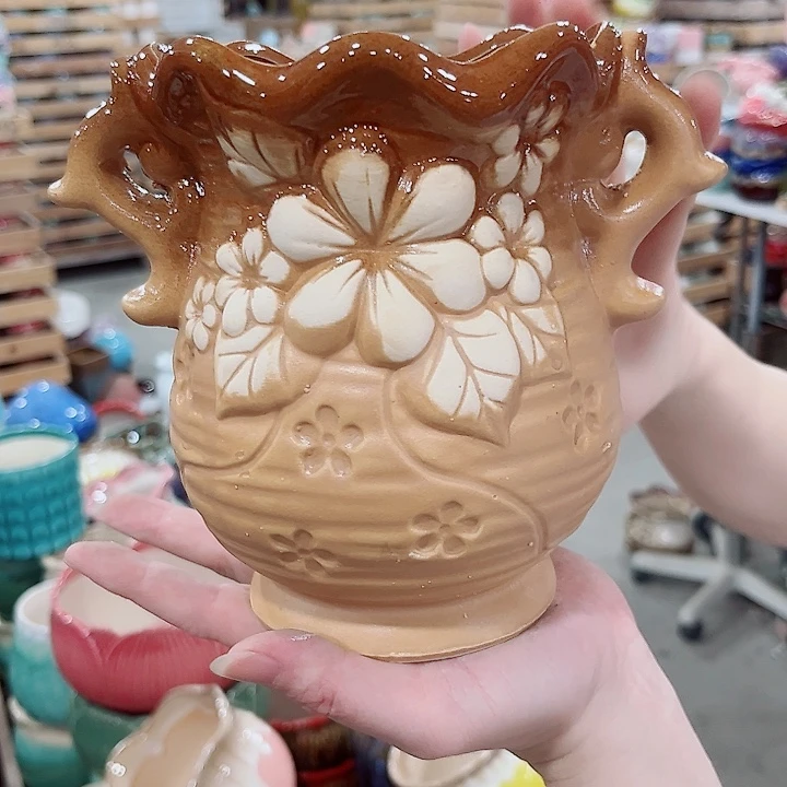 有孔.凑单10元陶瓷花盆发货！