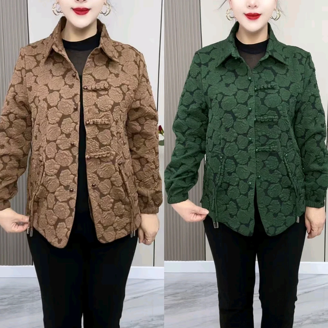 春秋款洋气减龄新中式翻领妈妈外套短款时尚显瘦气质网红休闲百搭