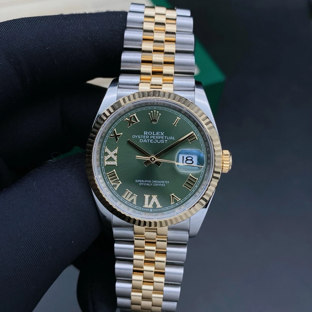 99新 Rolex/劳力士 日志126233/绿盘罗马/机械/22年全套/表径36mm