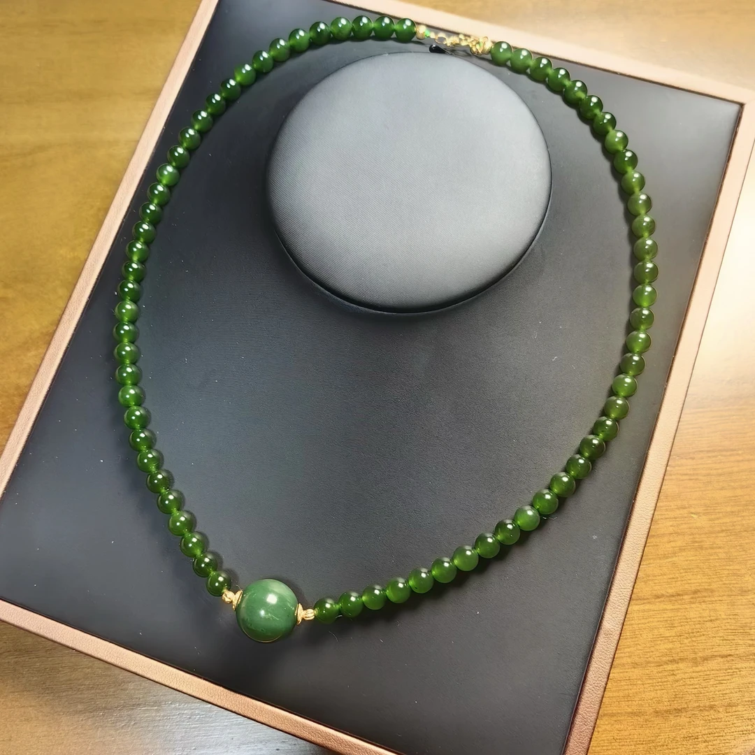 【大新珠宝】碧玉6咪宝珠项链 单珠约15mm-多样性发一