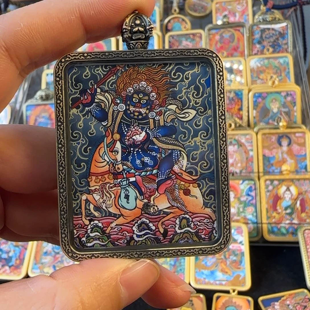 吊坠吉祥天母热贡唐卡