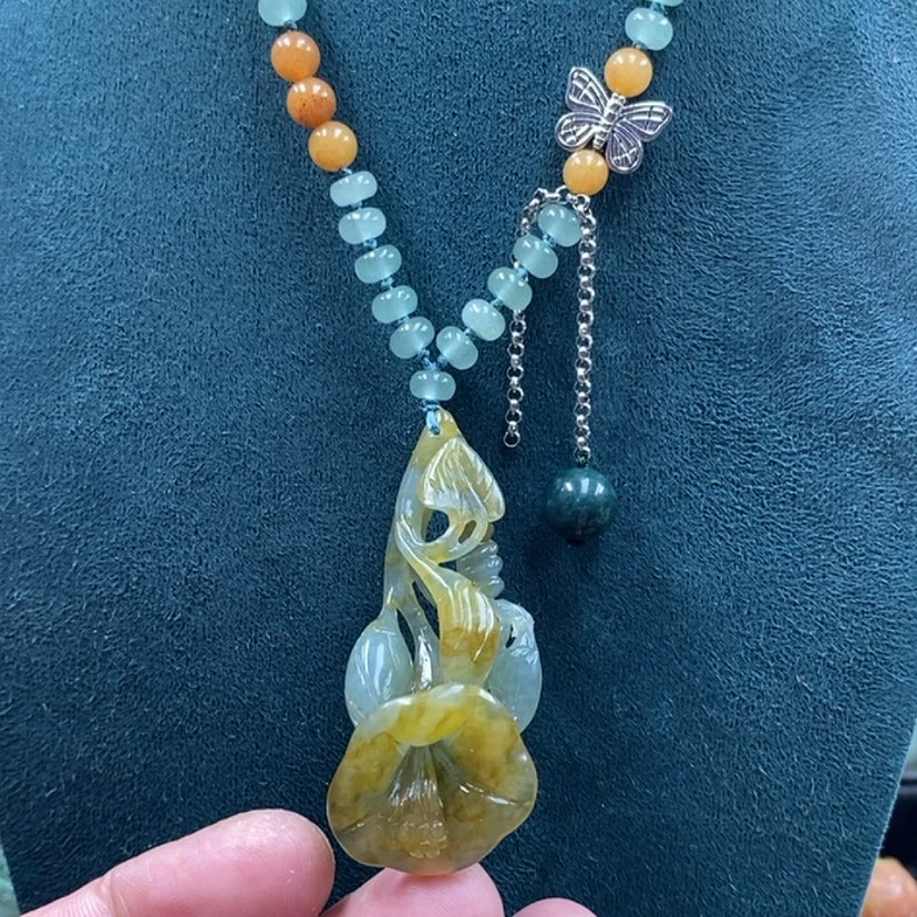 【闪购商品】未镶嵌岫玉吊坠喇叭花