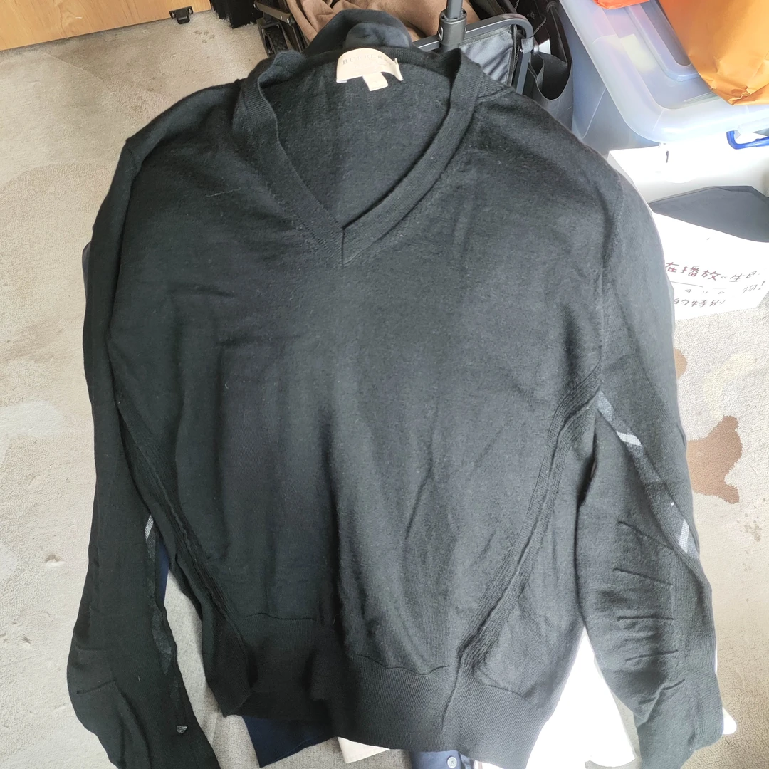 95新 BURBERRY/博柏利 麦殿/棉长袖L码黑色/250611TYSBD01