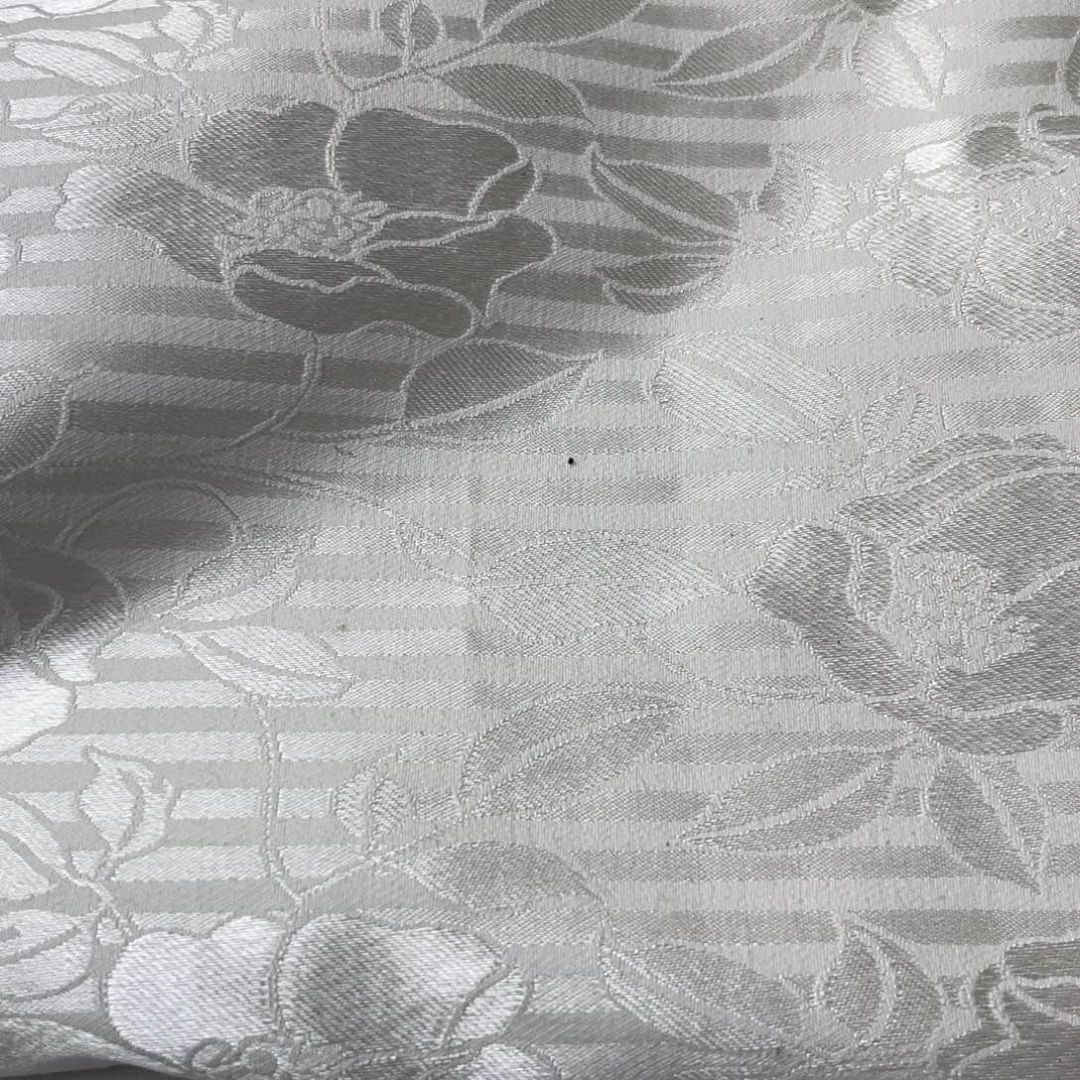 本白色棉麻提花1米