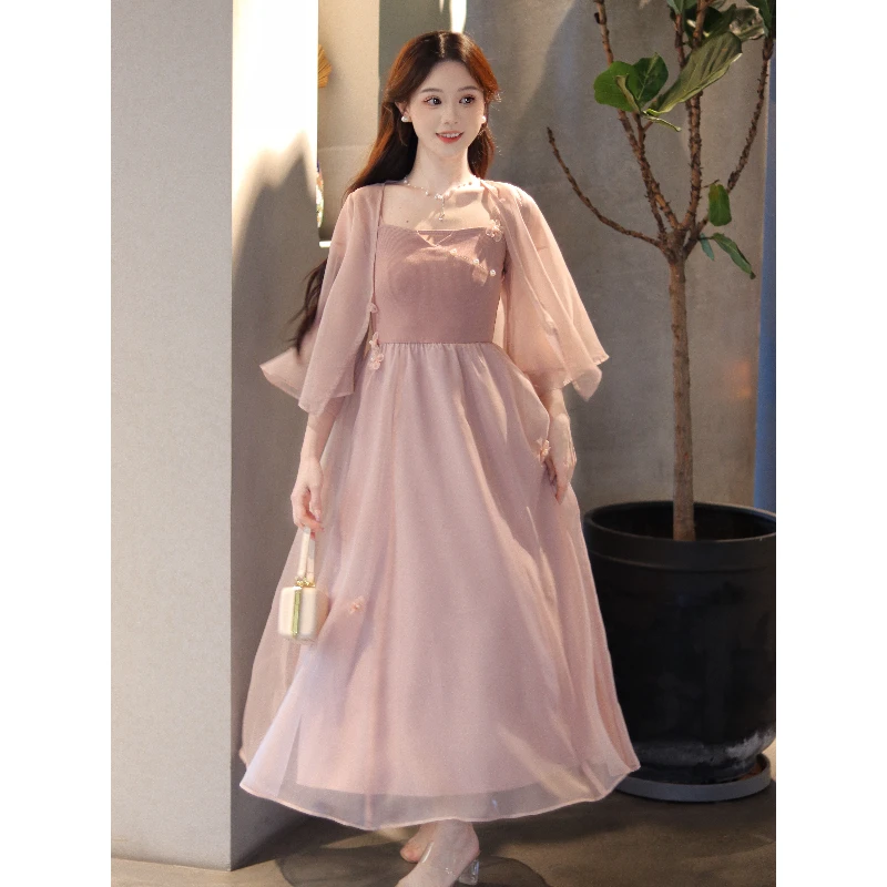 瑶西【知意】粉色纱质开衫仙气开衫