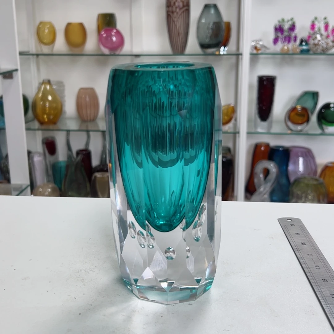 幻彩琉璃花器纯手工痕迹高度21