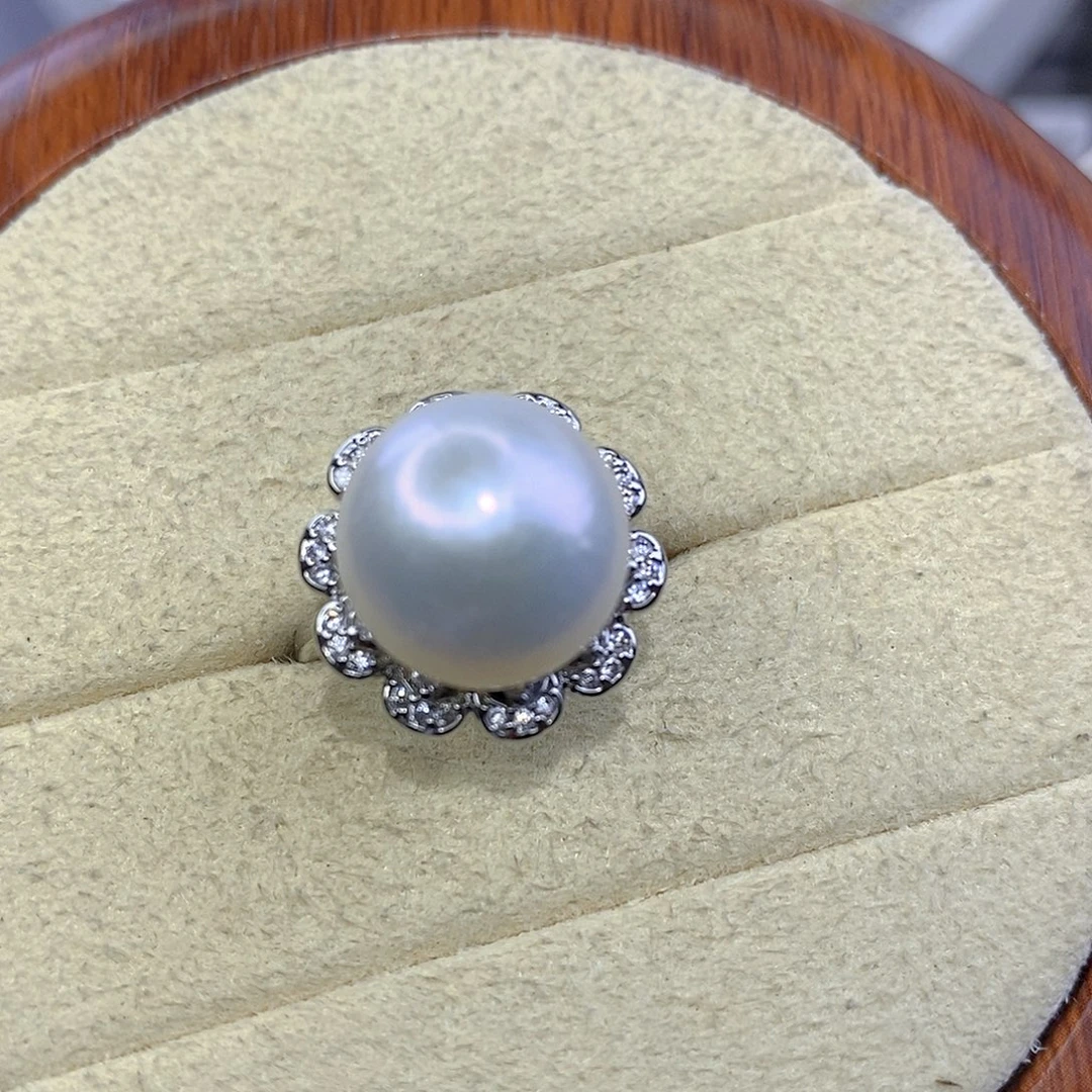 合金戒指淡水珍珠