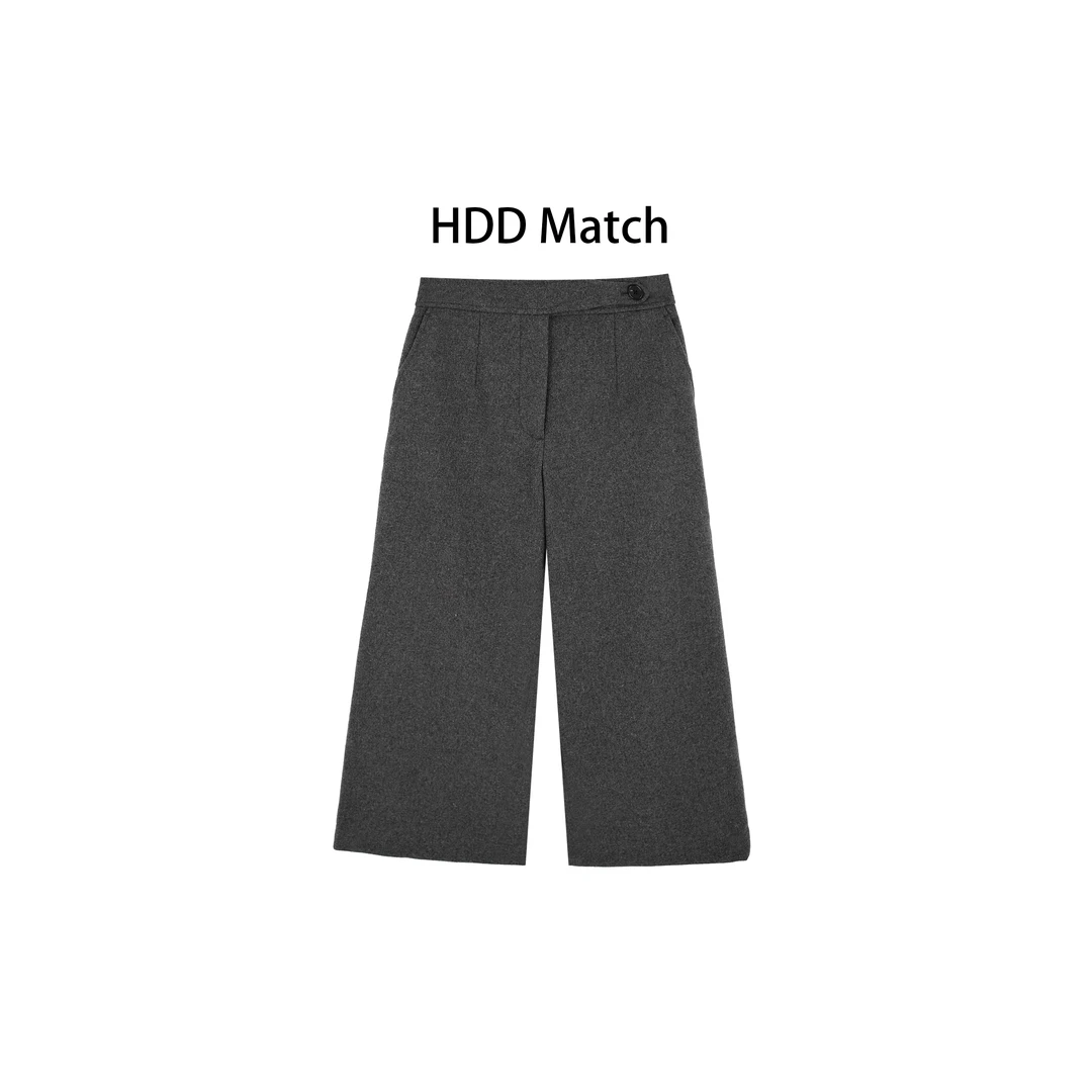 HDD- "百搭气质" 羊毛女款宽松七八分质感百搭西装休闲裤 Y9698