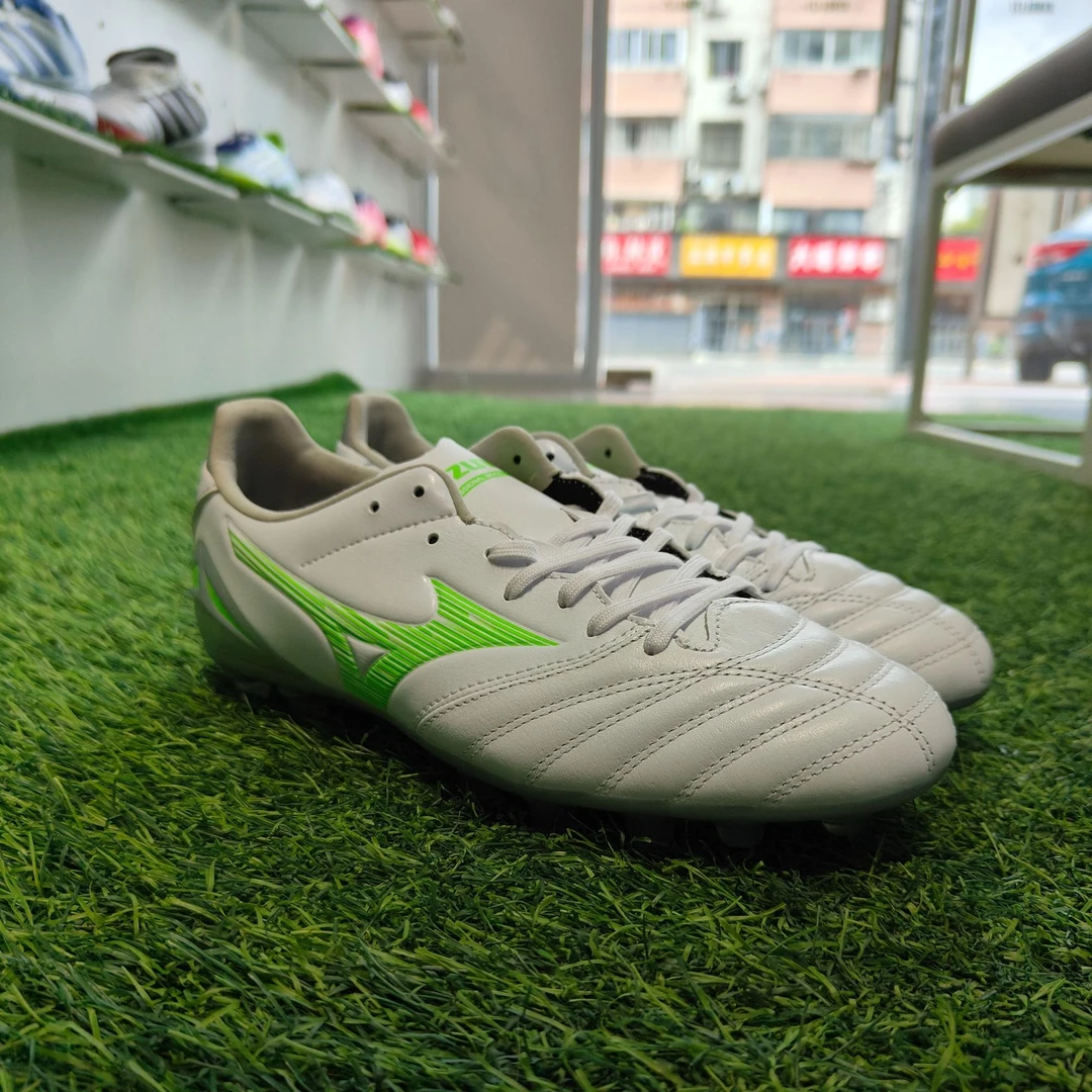 乐吾运动：美津浓莫雷拉MORELIA NEO4次顶AG短钉袋鼠皮足球鞋男