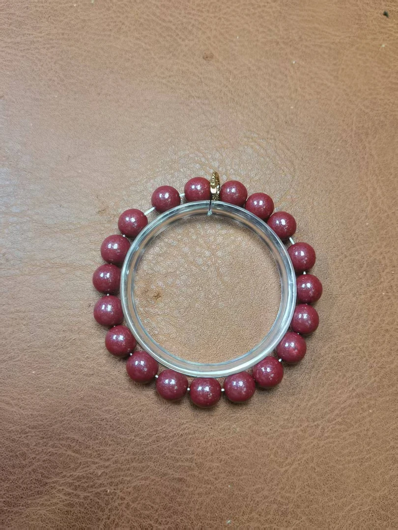 含辰砂工艺品C278辰砂紫金砂卡1.0带跑环单圈（人工合成）