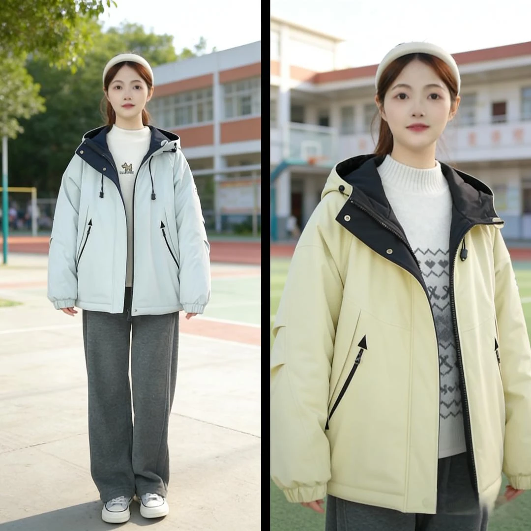 【极寒保暖】初高中女大童学生冬款软壳棉袄特厚保暖棉衣外套85088