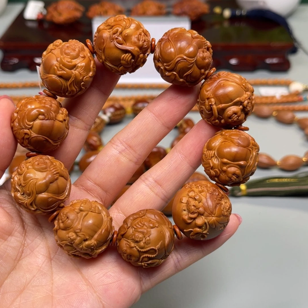 橄榄核手串/手链荷叶童子弥勒