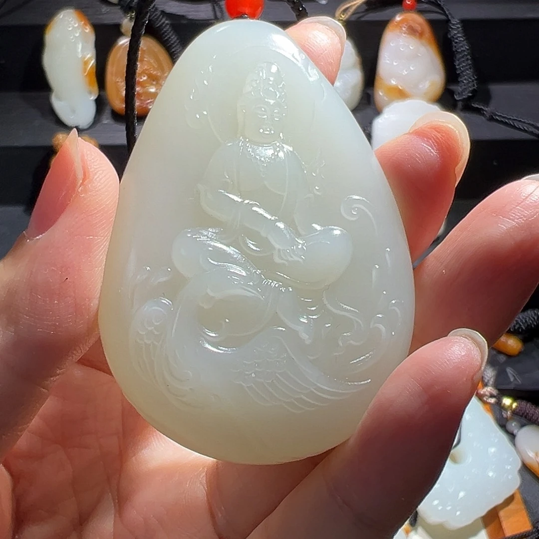 和田玉未镶嵌手机链金*