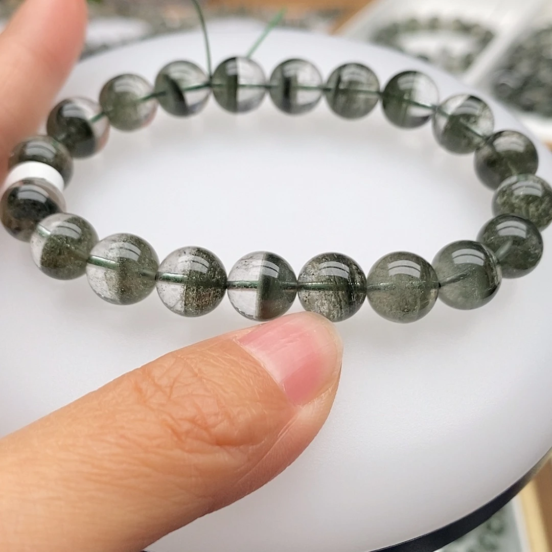 小***南未镶嵌水晶手链绿幽灵手链