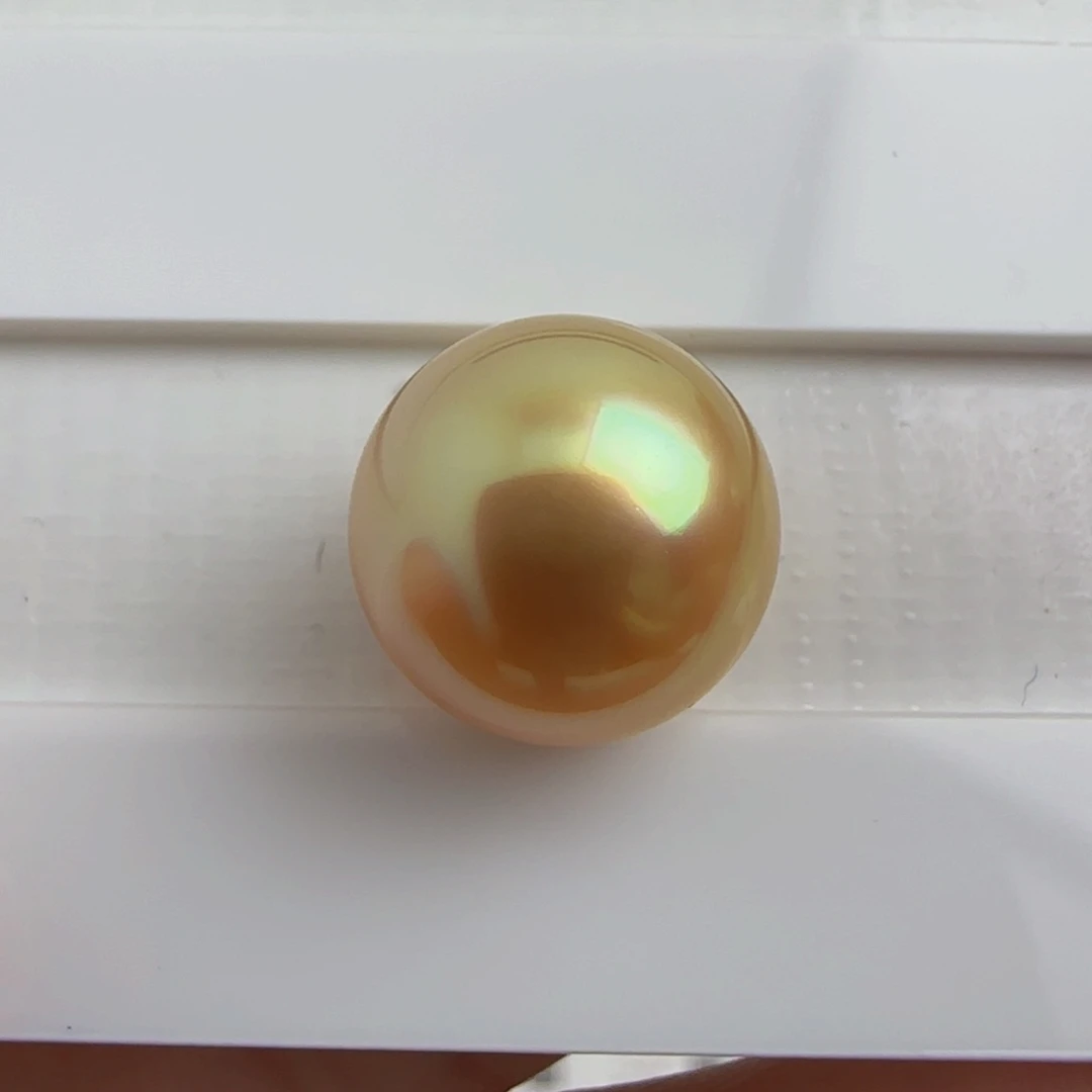 海水珍珠裸珠南洋金珠12.6-12.8
