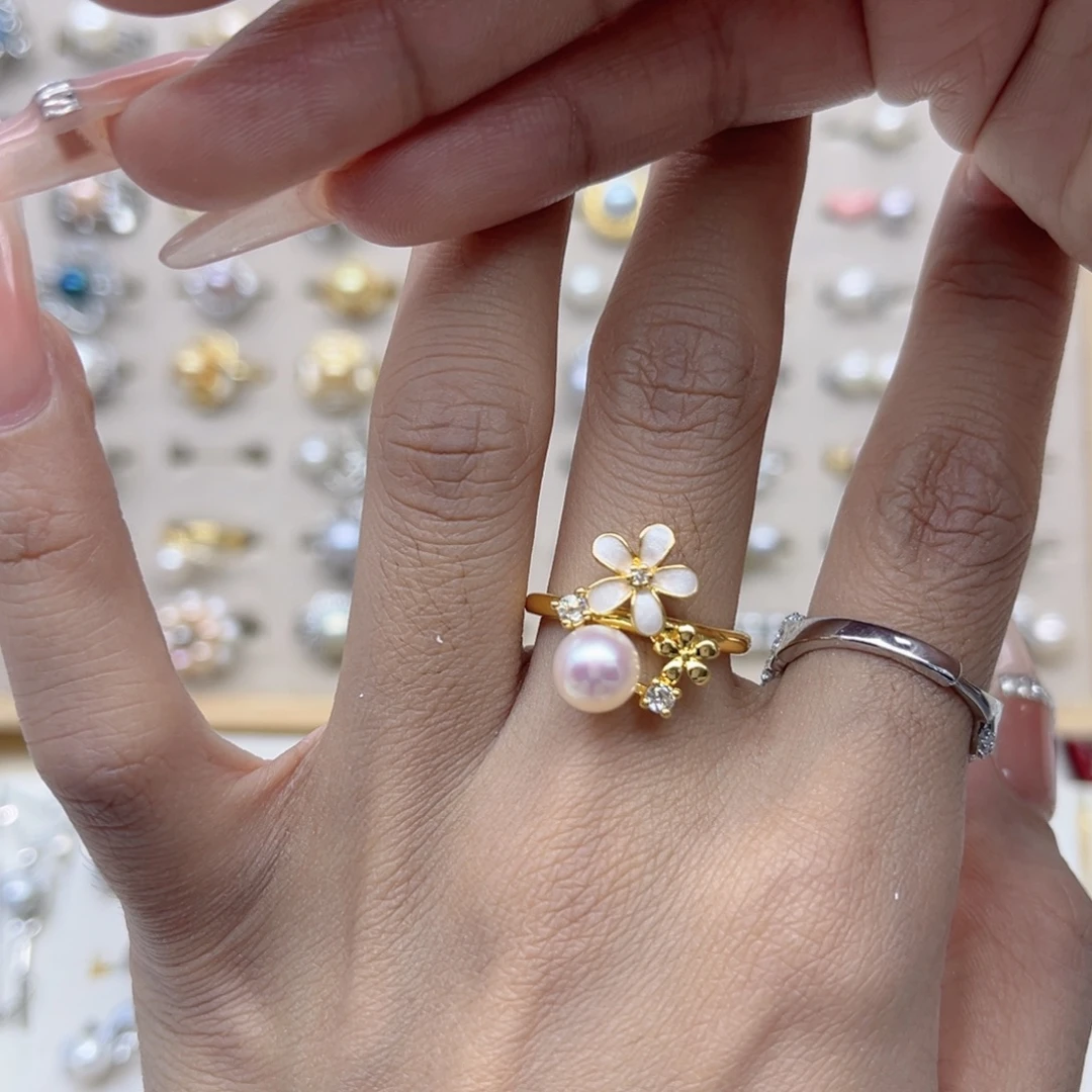 *****淡水珍珠合金戒指