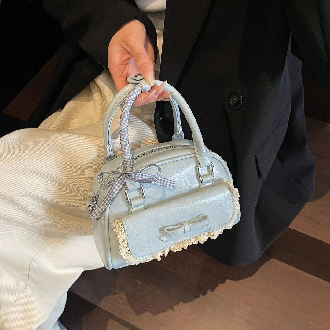 韩版高级质感保龄球包女2025小众时尚女生单肩包百搭可爱斜挎包