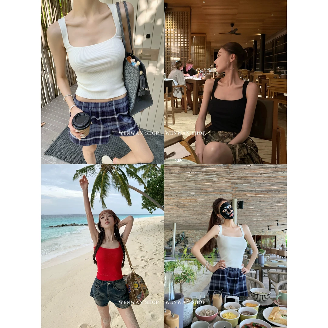 【出圈品】3色!方领简约气质百搭修身针织背心