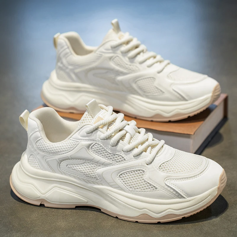 okkdey男鞋秋季透气网面鞋轻便跑步运动鞋男士休闲旅游鞋老爹鞋