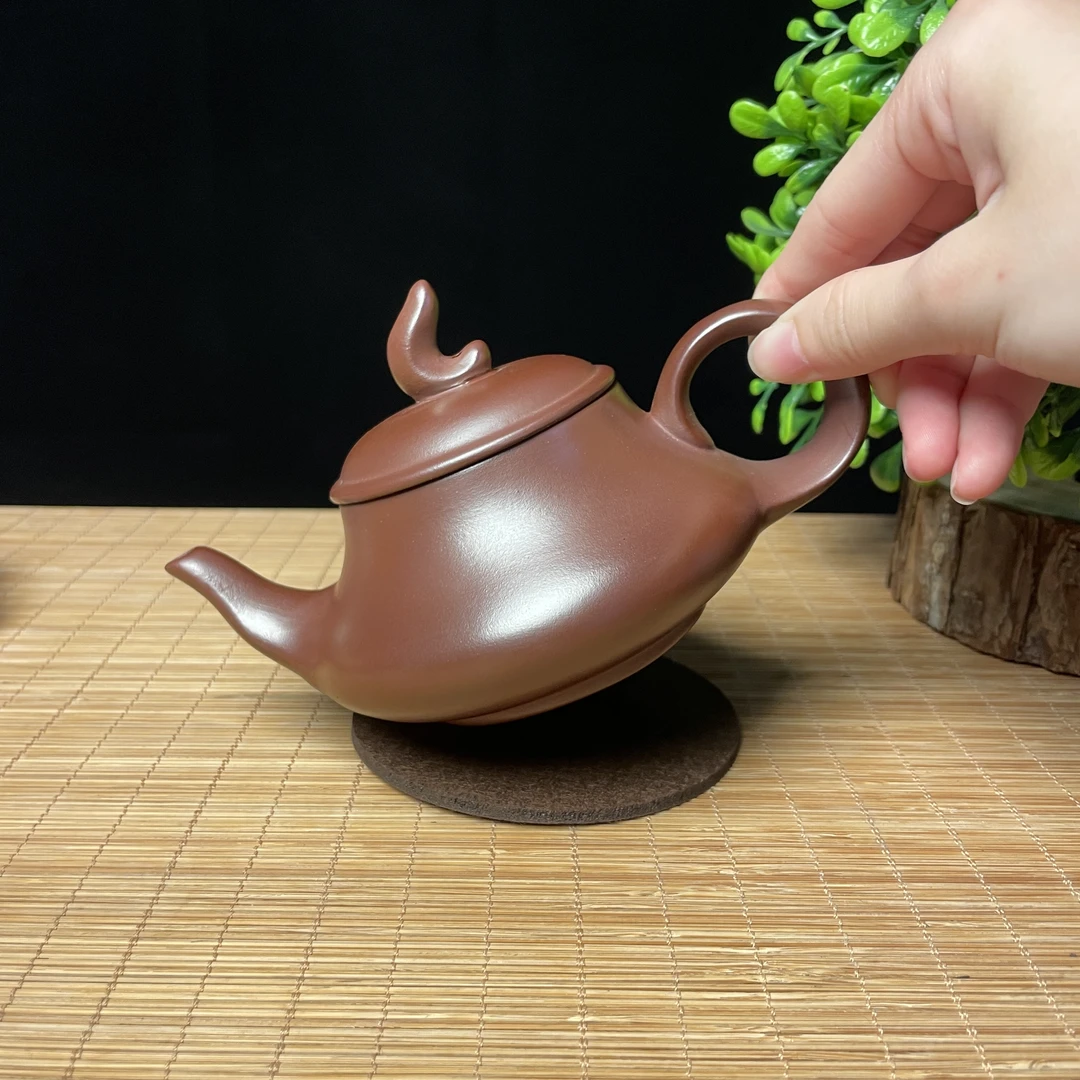 【万壶阁】200ml潮州黑金刚紫泥一帆风顺壶 乘风破浪