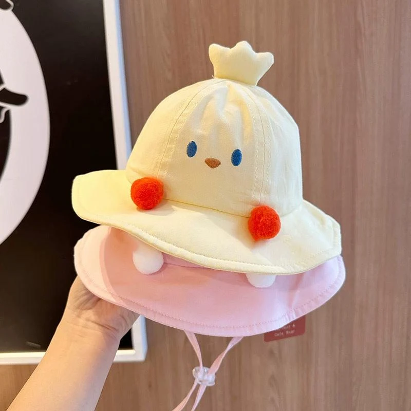 韩版宝宝帽子春秋季薄款卡通遮阳帽男女宝宝防晒盆帽婴幼儿渔夫帽
