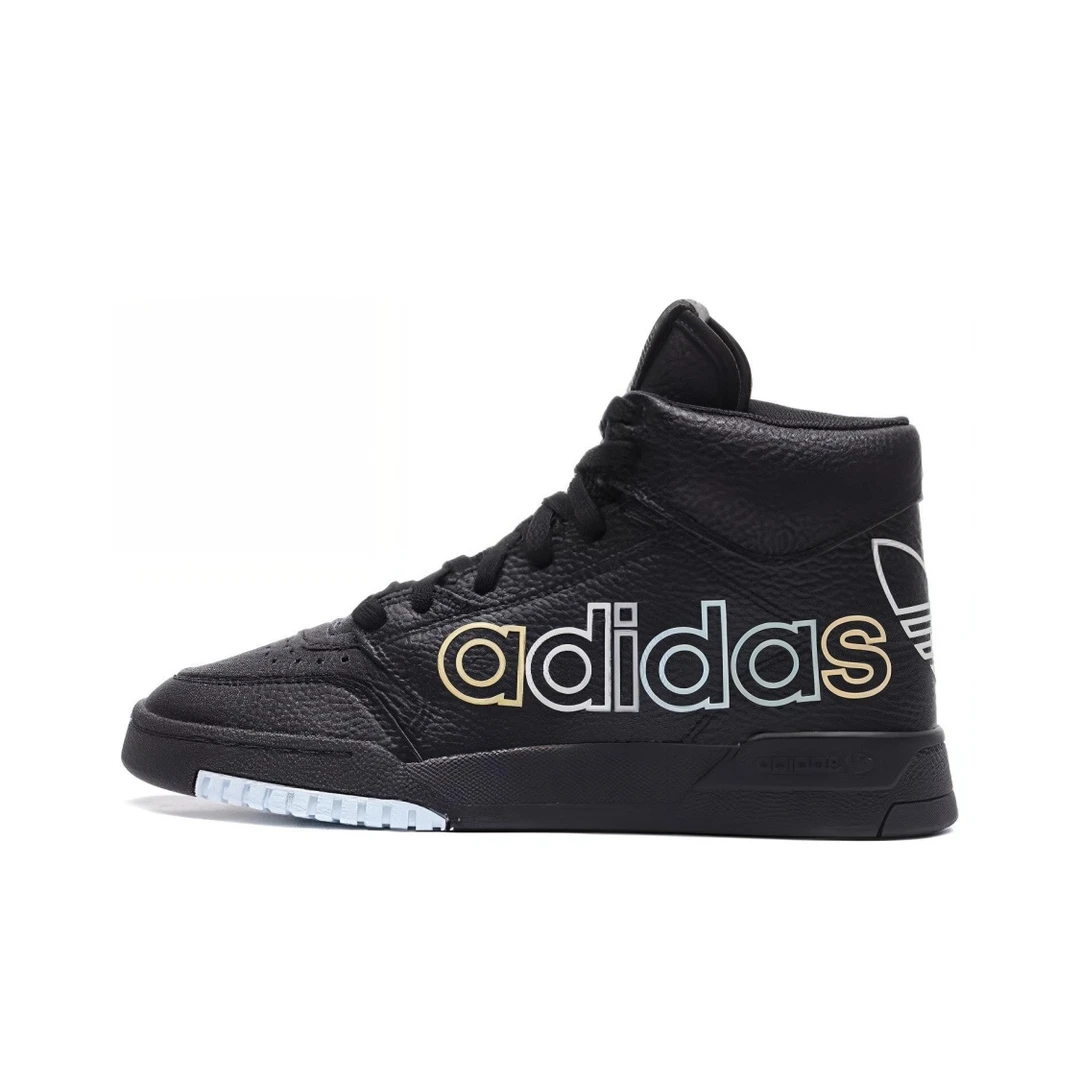 adidas originals 防滑耐磨 高帮 板鞋 女款 黑白FV4877