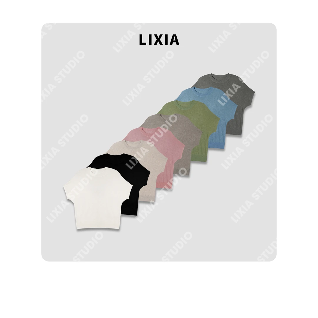 LIXIA【松弛感】春夏休闲设计师款纯色毛针织衫-D7091