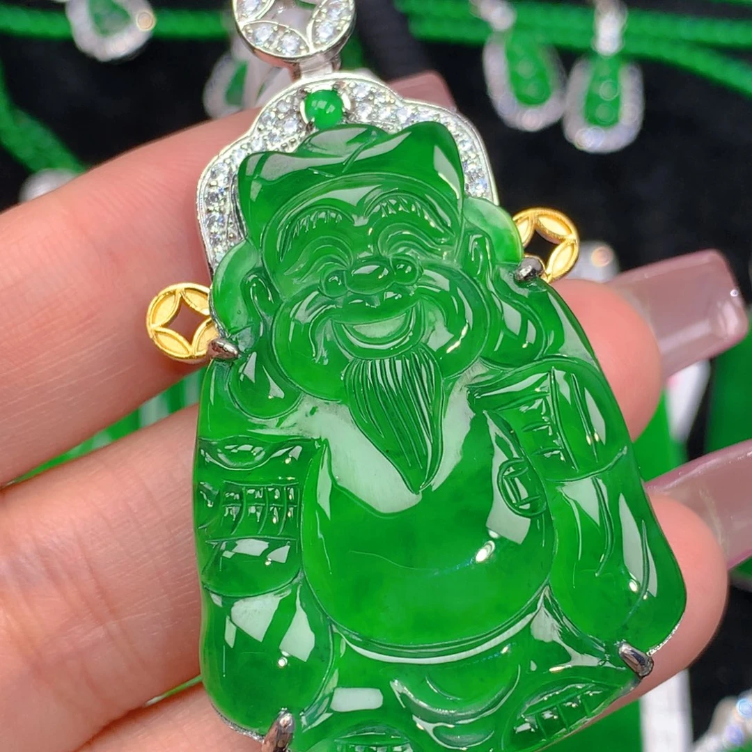 翡翠吊坠(不含链)银S925镶嵌