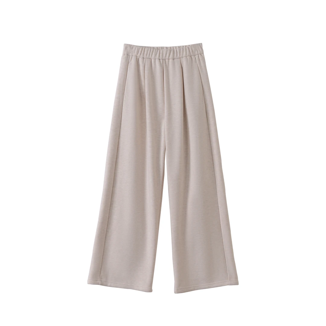 【醋酸羊毛】超舒服糯米裤松紧高腰拖地休闲裤7047