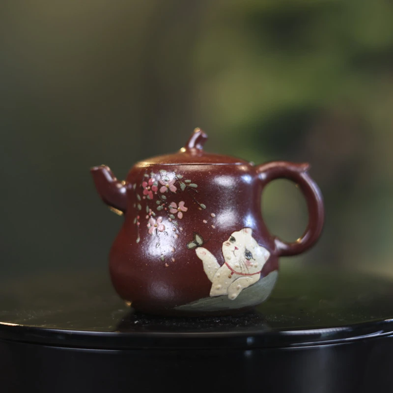 阿茶 阿茶 观羽猫咪赏花壶（观羽0355）