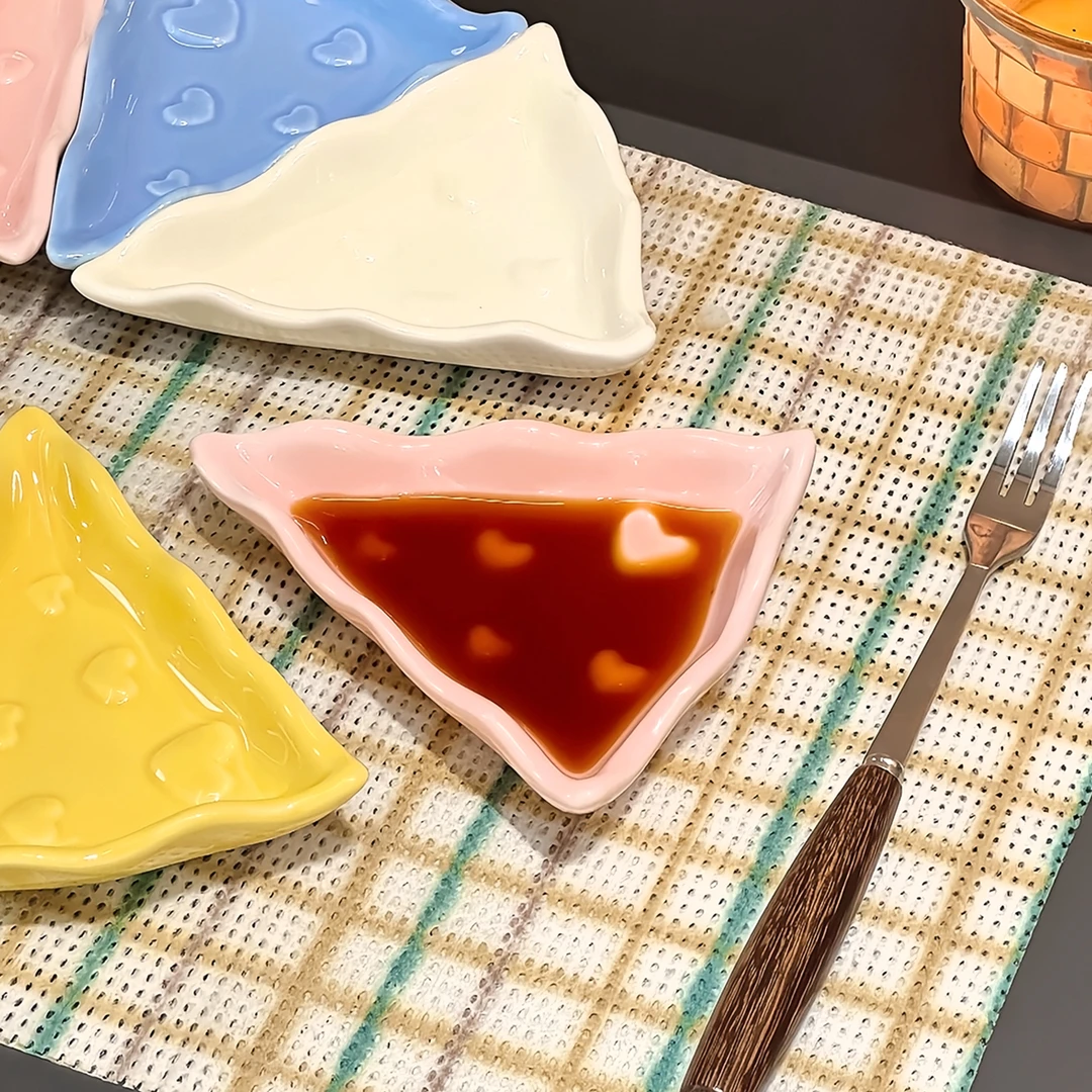 可爱马卡龙色陶瓷蘸料碟醋碟家用酱油调味料碟多巴胺陶瓷小碟摆件