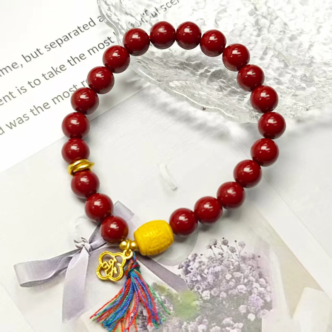 含辰砂工艺品【平安是福】朱砂设计手链10+(多样发其一) AX293