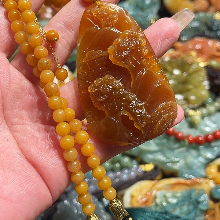 岫玉未镶嵌毛衣链