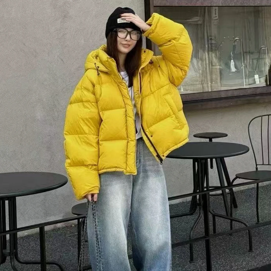 糖果连帽休闲羽绒服
