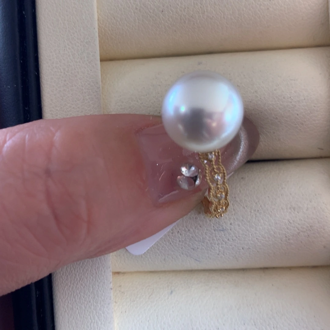 海水珍珠戒指18K金镶嵌