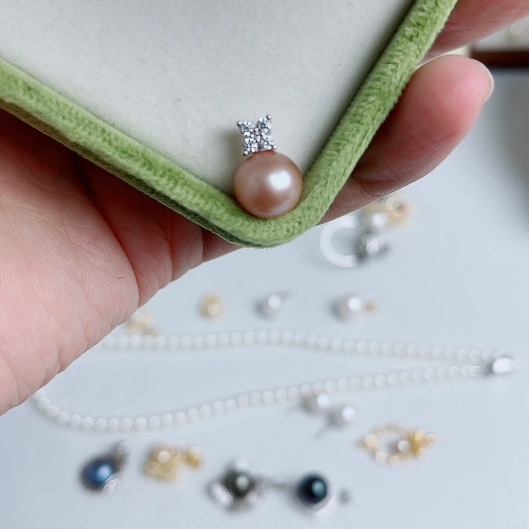 淡水珍珠吊坠(不含链)银S925镶嵌