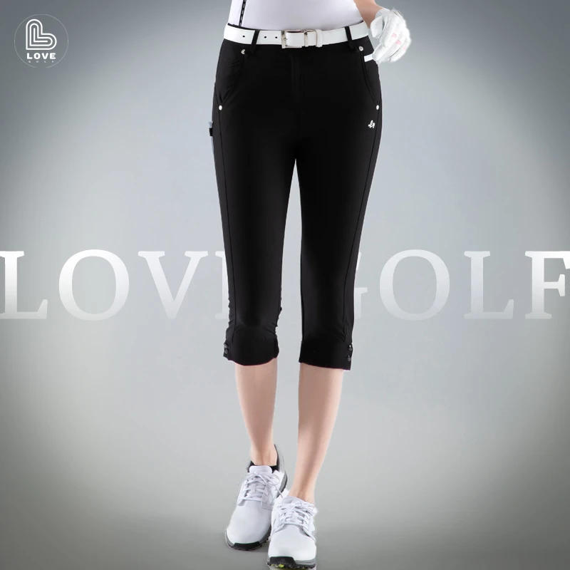 高尔夫七分裤Lovegolf夏季新款女休闲球裤户外透气修身显瘦慵懒风