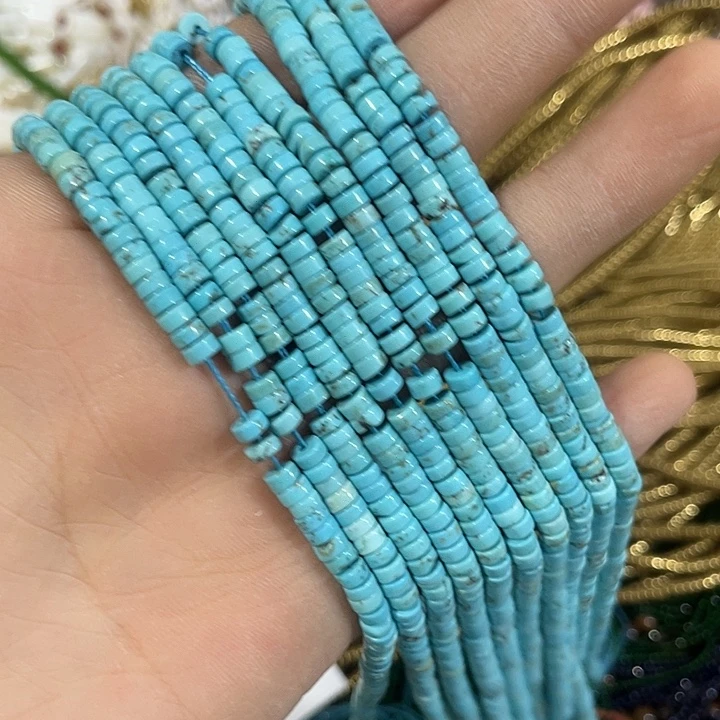 玛瑙/玉髓合金珠宝半成品一条4mm松石直切