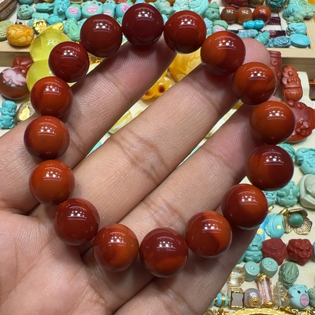 南红玛瑙未镶嵌手链尺寸11.6