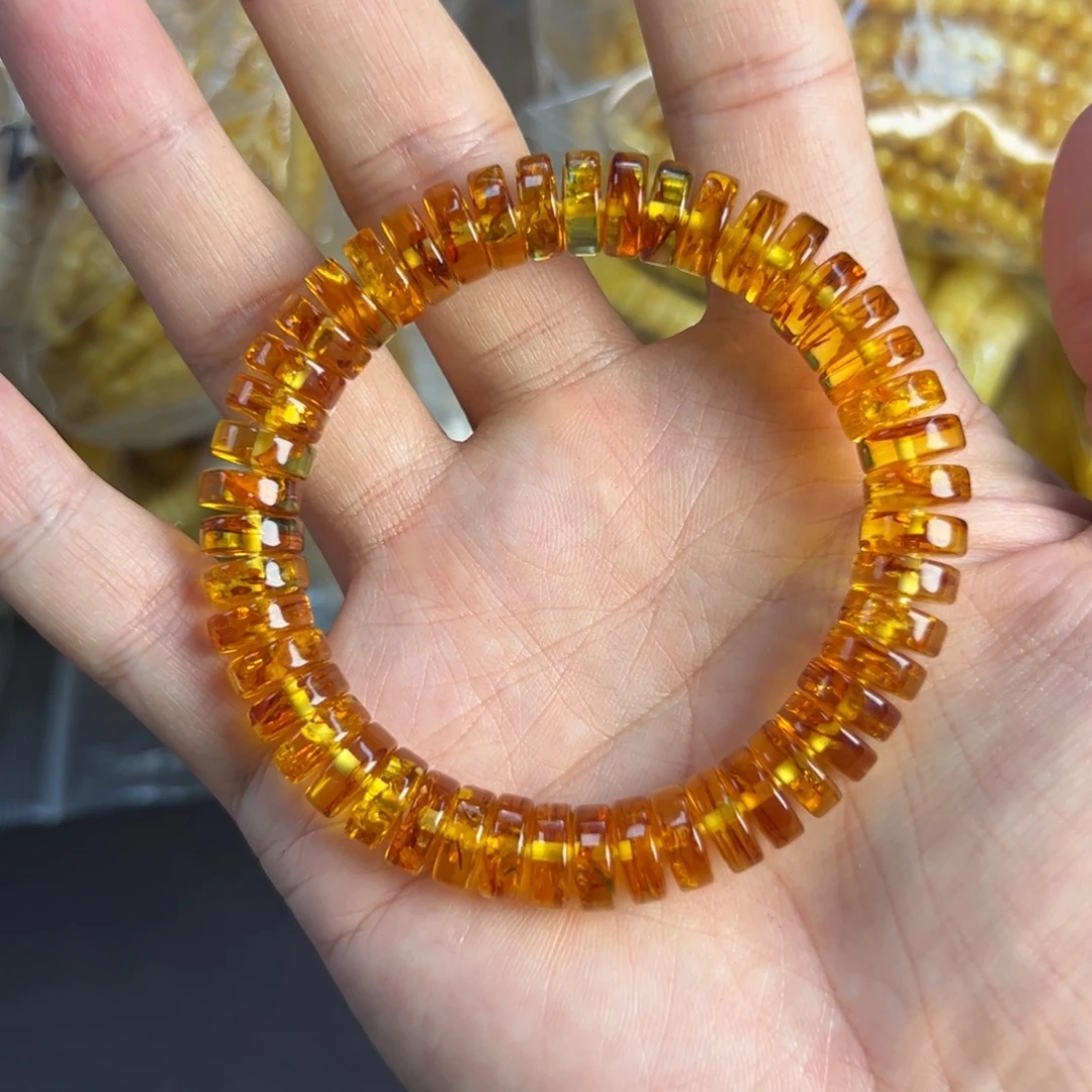 爱***Z琥珀未镶嵌裸石花珀10mm 014