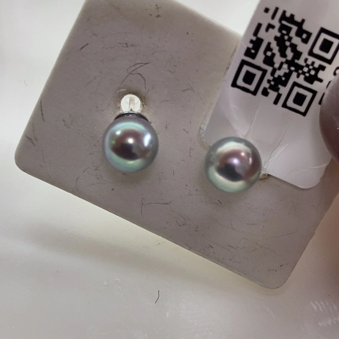 银S925镶嵌海水珍珠耳饰@@E0053